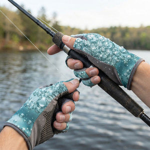 Sublimation Bubble Printing Unisex Fishing <b>Gloves</b> UPF 50+ Protection Non Slippery Water Sports <b>Gloves</b> Wholesale Custom <b>Gloves</b> - Product Image 5