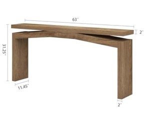 Mesa Consola Moderna de Madera Maciza con Base de Trípode, Almacenamiento para Entrada, Pasillo, Sala de Estar - Product Image 6