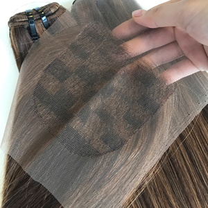 Prix de gros 100% brut vierge vietnamien cheveux humains dentelle perruque bonestraight foncé Piano brun Super Double Drawn Extensions de cheveux - Product Image 6