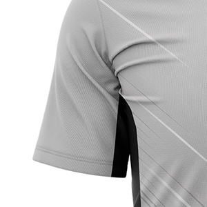 Unisex Gray Black Geometric Print Soccer Jersey Short Sleeve Crew Neck Moisture Wicking 100% Polyester Lightweight Custom - Product Image 4