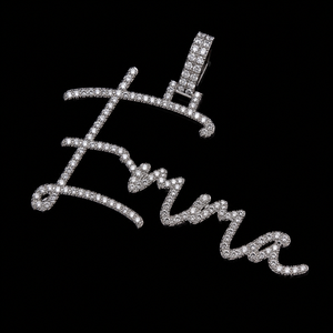 Colgante Personalizado con Nombre en Plata de Ley 925 con Incrustaciones de Moissanita VVS, Joyería Hip Hop - Product Image 3