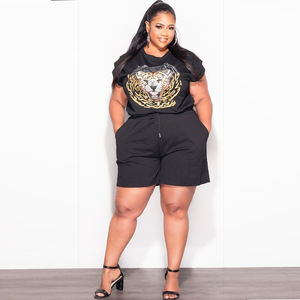 Ensemble court personnalisé, nouveaux vêtements d'été, ensembles 2 pièces pour femmes, pantalon court et haut court en coton, ensemble twin pour femmes - Product Image 5