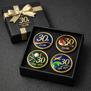 Boîte cadeau de marqueur de balle de golf en métal personnalisé de luxe - Imperméable, portable, taille 25 mm, souvenir, cadeau promotionnel - Product Image 3