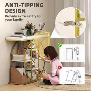Consolle con Ripiani Portaoggetti da 100 cm, Effetto Marmo Bianco Industriale, in MDF, Tavolo da Divano per Soggiorno, Corridoio, Ingresso, per Magazzino - Product Image 6