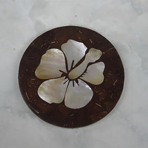 Coquille de fleur en verre motif coco, vaisselle en verre et sous-plat, motif floral noir, taille 10 cm - Product Image 3