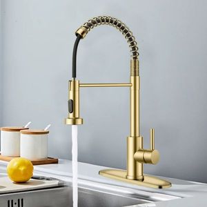 Rubinetto da cucina industriale a 1 maniglia, 1 foro, 3 fori, con doccetta estraibile, stile rustico, per lavanderia, camper, lavabo, cucina RV - Product Image 3