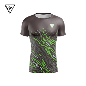 Rashguard Personalizado Unisex para MMA, OEM, Corto, Transpirable, de Secado Rápido, con Impresión Digital, Antibacterial, Ecológico, de Spandex/Poliéster, para BJJ - Product Image 4