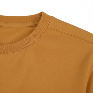 Camiseta Premium Amarillo Mostaza 100% Algodón para Hombre, Oversize, Lisa, al por Mayor, Cuello Redondo, Casual, Estilo Urbano, de Gran Gramaje - Product Image 6