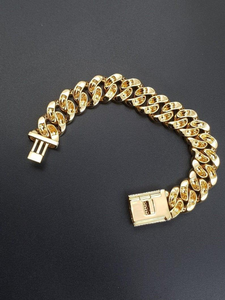 Pulsera de eslabones cubanos de oro de 10 quilates con diamantes de moissanita de 10 mm, ligera y lujosa, estilo Miami Iced Out, joyería para hombre - Product Image 3