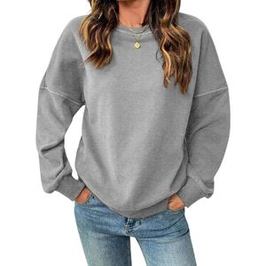 Sweat-shirts pour femmes à rayures larges et épaules tombantes, en coton French Terry respirant, de haute qualité - Product Image 5