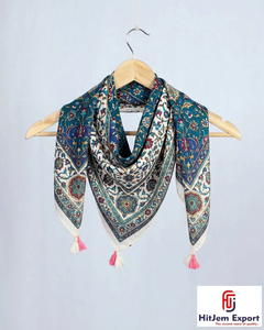 Pañuelo de Seda Estampado de Lujo para Mujer, Suave y Ligero, Cuadrado, Fabricante OEM ODM de Textiles Personalizados, Venta al Por Mayor - Product Image 5