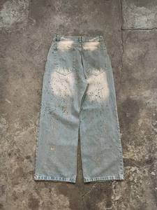 Custom Vintage Washed Mid Rise Straight Leg Denim Jeans Men Premium Cotton Casual Streetwear Regular Fit OEM ODM Embroidery - Product Image 3