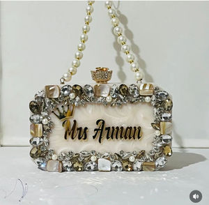 Best Quality Marble-Look Resin Clutch From India Handbag/Shoulder Bag for Wedding Parties Metal Material - Product Image 1