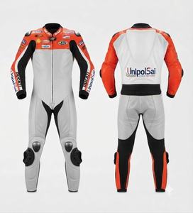 ชุดแข่งรถมอเตอร์ไซค์ MotoCP Rucati ทำจากหนังวัว/หนังจิงโจ้ พร้อมระบบป้องกันขั้นสูงสำหรับสนามแข่งและถนน ตัดเย็บตามสั่ง - Product Image 1