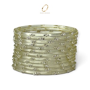 Bracelets en verre goutte de pluie de style cachemire, plaqués or, avec perles de cristal blanc ivoire, tendance, pour femmes, bijoux de mariage et de fête - Product Image 4