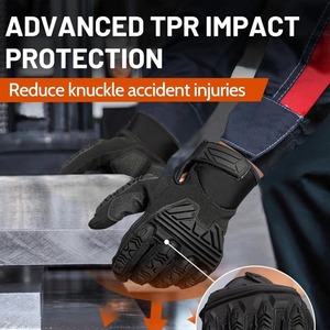 Guantes Deportivos de Seguridad Antivibración, Resistentes a Cortes, de Cuero de la Mejor Calidad, Resistentes, de Dedo Completo, Anti Impacto, para Trabajo - Product Image 4
