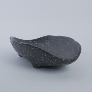 Plato de Servir Ovalado de Cerámica con Diseño Japandi, Negro con Diseño Ondulado y Salpicado, Apto para Lavavajillas, para Restaurante, Hotel, Cafetería, Vajilla HORECA - Product Image 2
