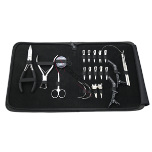 Kit de Herramientas para Extensiones de Cabello con Pinza de Acero Inoxidable para Cerrar Cuentas, Removedor de Micro Anillos, Contenedor Transparente para Cuentas, Juego de Lazos para Enhebrar Cuentas - Product Image 1