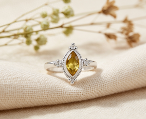 <b>Indian</b> Designer Citrine Gemstone Silver Toe <b>Rings</b>, 925 Sterling Silver Jewelry - Product Image 1