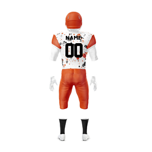 Conjunto de Uniforme de Fútbol Americano PIHA Sports, Jersey Naranja y Negro, Pantalones, Guantes, Tacos, % Poliéster, Transpirable, Resistente, para Todos los Deportes - Product Image 6