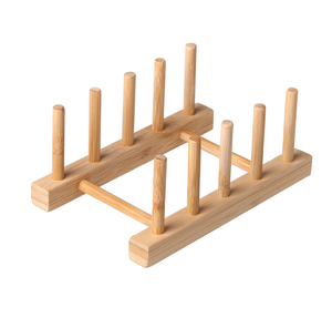 Étagère à assiettes en bois, support de rangement de cuisine au design minimaliste, support à assiettes en bois à un seul niveau - Product Image 6
