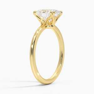 Anillo de Compromiso Aveline Solitaire, Chapado en Oro de 14K, Corte Ovalado, Moissanita, Unisex, Certificado GRA - Product Image 2