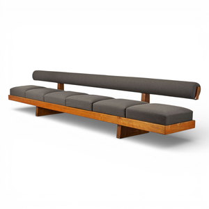 โซฟาไม้เนื้อแข็งสไตล์โมเดิร์นกลางศตวรรษแบบสองที่นั่งสำหรับขายส่ง เหมาะสำหรับวิลล่า โรงแรม ล็อบบี้ ห้องรับรอง หุ้มด้วยผ้า - Product Image 5