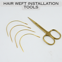 Aiguilles à cheveux courbées en forme de C en gros, en acier inoxydable, pour la confection de perruques et le tissage de cheveux