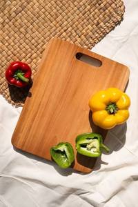 Tabla de Cortar de Madera Rectangular con Asa, Diseño de Grano Natural, Madera de Acacia, Bloque de Corte para Cocina, Ecológico - Product Image 2