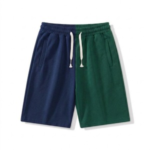 Unisex <b>Mens</b> Navy Green Patchwork Sweat <b>Shorts</b> Casual Summer Drawstring Loose Fit Streetwear Athletic <b>Lounge</b> <b>Shorts</b> 2026 - Product Image 4