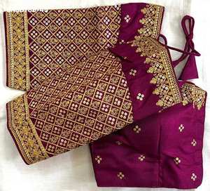 Blusa de seda italiana de alta calidad para bodas, con bordados, lista para usar, proveedor de moda femenina de Surat. - Product Image 4