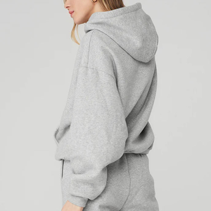 Sweat-shirt de sport en polaire pour femme, couleur unie, pull à capuche tendance pour couple, hiver - Product Image 4