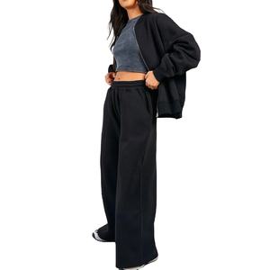 Conjunto Deportivo Informal de Dos Piezas para Mujer, Color Sólido, Precio al por Mayor, Servicio OEM, Sudadera y Pantalones Elásticos / Precio de Fábrica - Product Image 1