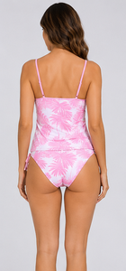 Maillot de bain tankini deux pièces pour femme, shorty, confortable, extensible, séchage rapide, pour la plage et la piscine, imprimé floral personnalisé sur le devant - Product Image 6