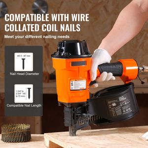 Clavadora Neumática para Revestimiento de Bobinas MCN70 de 1 3/4'' y 2 3/4'' con Ángulo de 15 Grados, Clavadora de Aire de 70-120 PSI para Embalaje de Palés - Product Image 2
