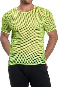 Camiseta de algodón con estampado gráfico de gran tamaño para hombre, sexy, de manga corta, de malla transparente, para dormir, tipo camisón o ropa interior. - Product Image 2