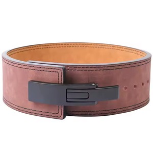 Ceinture de musculation en cuir de vachette doré 10/13 mm avec boucle à levier, robuste, réglable, protection professionnelle, antidérapante, pour l'entraînement - Product Image 2