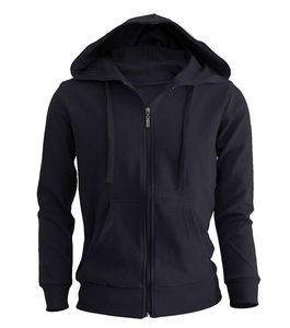 Mens Full Zip <b>Hoodie</b> <b>Plain</b> Fleece Hooded Sweatshirt with Kangaroo Pockets - Product Image 2