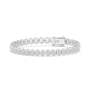Bracelet tennis en or rose 9 carats avec diamants de laboratoire taille coussin longue de 11,00 CTW - Product Image 6