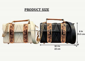 2025 <b>Large</b> Capacity Hand Tooled Quilted Leather Boxy Shape Crossbody Flap Bag for Women's Genuine Leather Grip Chain Handbags - Product Image 2
