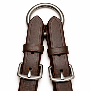 Convertidor de Bocado de Cuero Genuino con Anillo - Convertidor de Bocado Pelham - Correas de Cuero Premium con Anillo en O de Acero Inoxidable - Negro y Marrón - Product Image 5