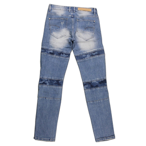 Wholesale Men Vintage Light Premium Denim Jeans Streetwear Straight Fit Distressed Casual <b>Pants</b> Trendy Y2K Summer Solid Front - Product Image 6