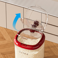 WANUO Conteneur de stockage de riz hermétique grande capacité, anti-insectes, anti-humidité, distributeur de céréales scellé avec roues