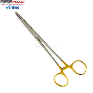 ที่จับเข็ม TC Olsen Hegar ขนาด 6.5 นิ้ว พร้อมหัวทังสเตนคาร์ไบด์ ด้ามจับสีทอง แบบวงแหวน ล็อคด้วยระบบแร็ทเช็ต ทำจากสแตนเลสสตีล สำหรับการผ่าตัด - Product Image 2