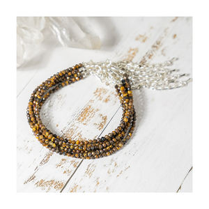 Fabricante Indio de Joyería de Moda con Cuentas Facetadas de Diseño Elegante y Lujoso, Tobillera de Cristal Ojo de Tigre a Precio de Fábrica - Product Image 1