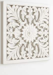 Panneau mural géométrique en bois – Art mural décoratif en bois sculpté, suspension murale carrée rustique pour salon, chambre à coucher - Product Image 2