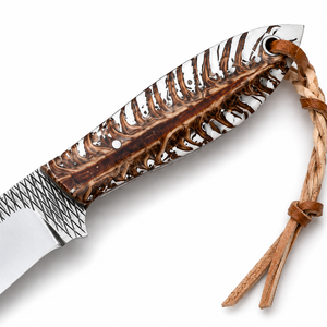 Cuchillo Jexmoo Hecho a Mano con Hoja de Acero al Carbono de 12 Pulgadas, Diseño Drop Point, Mango Elegante y Funda de Cuero - Product Image 3