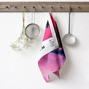 Essuie-tout de cuisine imprimé, absorbant, sans peluches, design personnalisé, en lin. - Product Image 4