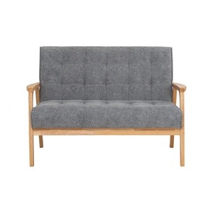 Pet-Friendly 2-Seater <b>Wooden</b> <b>Frame</b> <b>Sofa</b> Scratch-Resistant Solid Wood Loveseat Modern Fabric Couch for Home and Cafe - Product Image 2