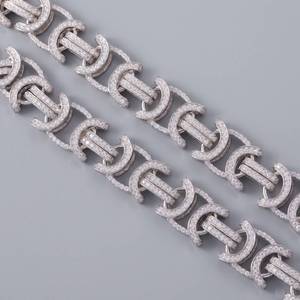 Cadena Cubana de Moissanita para Hombre, Collar de Plata Sólida 925, Joyería Hip Hop, Disponible para la Venta - Product Image 5